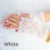 Beyaz Dantel Parmaksız Kısa Eldiven