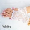 Beyaz Dantel Parmaksız Kısa Eldiven