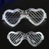 Beyaz LED Işıklı Kalp Gözlük – 3 Modlu Parti