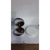 Beyaz Renk Büyüteçli Cep Aynası Yuvarlak