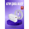 Beyaz Ultra Plus Hızlı Şarj Seti Şarj Adaptörü ve Kablosu 67W