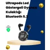 Bluetooth 5.3 Kablosuz Kulaklık 30mm Sürücü LED Ekranlı Mikrofonlu