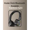 Bluetooth 5.3 Rainbow Işıklı Kulak Üstü Kablosuz Kulaklık