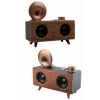 Bluetooth Nostalji Speaker Radyo Gramofon Ahşap Renk Vintage