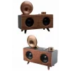 Bluetooth Nostalji Speaker Radyo Gramofon Ahşap Renk Vintage