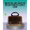 Bluetooth Özellikli Nostalji Radyo 3 Bant FM AM SW