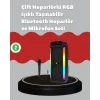 Çift 4 inç Hoparlörlü RGB Işıklı Bluetooth Ses Sistemi