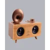 Çift Hoparlörlü Retro Bluetooth Speaker 1800mAh Bataryalı AUX USB SD Kartlı