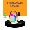 Çift Mikrofonlu Kompakt Karaoke Hoparlör – Uzun Pil Ömrü