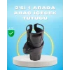 Çiftli Araba Bardak Tutucu Karbon Fiber Görünümlü 360° Ayarlı