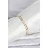 CM 14K Gold Renk Kalın Ataç Zincir Model Kadın Bileklik