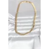 CM 14K Gold Renk Kalın Yassı Yılan Zincir Model 45 cm Kadın Kolye