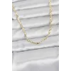 CM 14K Gold Renk Lazer Zincirli Model 60 cm Kadın Kolye