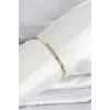 CM 14K Gold Renk Lazerli Yassı Zincir Model Kadın Bileklik