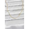 CM 14K Gold Renk Lazerli Zincir Model 60 cm Kadın Kolye