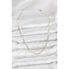 CM 14K Gold Renk Lazerli Zincir Model Kadın Kolye