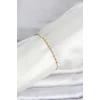 CM 14K Gold Renk Yassı Ezme Burgu Model Kadın Bileklik