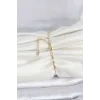 CM 14K Gold Renk Yassı Ezme Burgu Model Kadın Bileklik