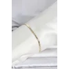 CM 14K Gold Renk Yassı Ezme Zincir Model Kadın Bileklik