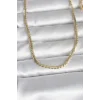 CM 14K Gold Renk Yassı Model 60 cm Kadın Kolye