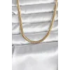 CM 14K Gold Renk Yassı Yılan Zincir Model 45 cm Kadın Kolye