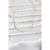 CM 14K Gold Renk Yassı Zincir Model 60 cm Kadın Kolye