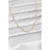 CM 14K Gold Renk Yassı Zincir Model 60 cm Kadın Kolye