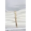 CM 14K Gold Renk Yassı Zincir Yılan Model Kadın Bileklik