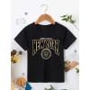 Çocuk Unisex Baskılı T-Shirt - Siyah