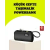 Dahili Type-C Konektörlü Mini 2000mAh Powerbank
