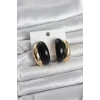Damla Model Siyah Vintage Gold Renk Kadın Küpe