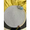 DecoHandy 39cm Çiçekli Jüt Örme Supla Amerikan Servis