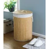 DecoHandy Yuvarlak Bambu Kirli Sepeti