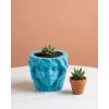Dekoratif 3D Kadın Yüzü Ağaç Tasarımlı Saksı Vazo Modern Ev Dekoru