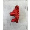 Dekoratif Asılabilir Aslan Başı 3D Duvar Heykeli Gold Red 20x21 cm