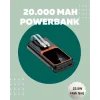 Dijital Ekranlı 20.000 mAh Powerbank | 22.5W Hızlı Şarj + Çoklu Bağlantı Seçeneği