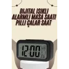 Dijital Masa Saati Termometreli Takvim Çalar Saat Led Ekran Pilli