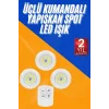 Dolap Işığı Mutfak Rafı Işığı Uzaktan Kumandalı 3 Lü Spot Led Lamba