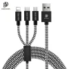 DUX DUCIS 3in1 Usb Type C-İPhone Ve Mikro Kopmaz Usb kablo Hızlı Şarj-(5775)