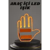 El Orta Parmak Led Kumandalı Araç İçi Reflektör Arka Cam El Simgesi