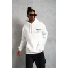 Erkek 98 Baskılı Kapşonlu 3 iplik pamuklu Sweatshirt hoodie - Beyaz