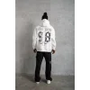 Erkek 98 Baskılı Kapşonlu 3 iplik pamuklu Sweatshirt hoodie - Beyaz