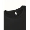 Erkek Kısa Kol Yazlık Tişört Bisiklet Yaka Baskılı Oversize T-Shirt - Siyah