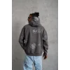 Erkek 3 İplik Pamuklu Kapüşonlu Kanguru Cepli Sweatshirt Hoodie -  Gri