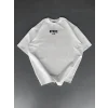 Erkek Ön ve Arka Baskılı T-Shirt Kısa Kol Bisiklet Yaka Regular Fit Tişört - Beyaz