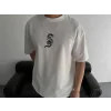 Erkek Ön ve Arka Baskılı T-Shirt Kısa Kol Bisiklet Yaka Regular Fit Tişört -  Beyaz