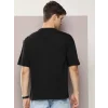 Erkek Baskılı T-Shirt Kısa Kol Bisiklet Yaka Regular Fit Rahat Kalıp Tişört - Siyah