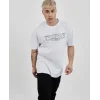 Erkek Kısa Kol Yazlık Tişört Bisiklet Yaka Baskılı Oversize T-Shirt -  Beyaz