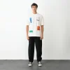 Erkek Kısa Kol Yazlık Tişört Bisiklet Yaka Baskılı Oversize T-Shirt - Beyaz