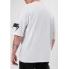 Erkek Kısa Kol Tişört Göğüs ve Kol Bisiklet Yaka Baskılı T-Shirt - Beyaz